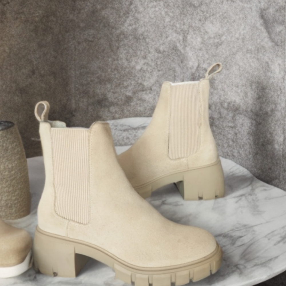 Steve Madden Beige Ankle Booties